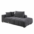 ACME Chloris Linen Fabric Upholstered Sectional Sofa with Pillows in Gray