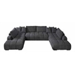 ACME Chloris Linen Fabric Upholstered Sectional Sofa with Pillows in Gray