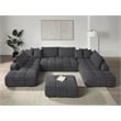 ACME Chloris Contemporary Linen Fabric Upholstered Ottoman in Gray