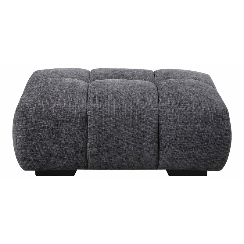 ACME Chloris Contemporary Linen Fabric Upholstered Ottoman in Gray