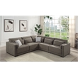 ACME Rylie Contemporary Fabric Upholstered Left Facing Armrest Chair in Gray