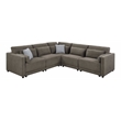 ACME Rylie Contemporary Fabric Upholstered Left Facing Armrest Chair in Gray
