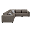 ACME Rylie Contemporary Fabric Upholstered Left Facing Armrest Chair in Gray
