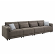 ACME Rylie Contemporary Fabric Upholstered Left Facing Armrest Chair in Gray