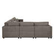 ACME Rylie Contemporary Fabric Upholstered Left Facing Armrest Chair in Gray