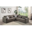 ACME Rylie Contemporary Fabric Upholstered Right Facing Armrest Chair in Gray