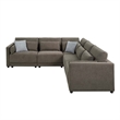 ACME Rylie Contemporary Fabric Upholstered Right Facing Armrest Chair in Gray