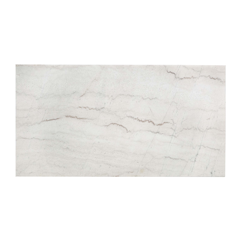 ACME Edwyn Marble and Wood Rectangular Coffee Table in White and Brown
