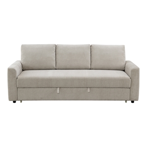 ACME Leira Linen Fabric Upholstered Sofa with Sleeper in Beige