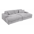 ACME Hilde Velvet Upholstered Sectional Sofa with 4 Pillows in Beige