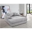 ACME Hilde Velvet Upholstered Chaise with 2 Pillows in Beige