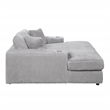 ACME Hilde Velvet Upholstered Chaise with 2 Pillows in Beige