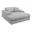 ACME Hilde Velvet Upholstered Chaise with 2 Pillows in Beige