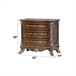 ACME Devany Wood and Resin 3-Drawer Nightstand in Rich Cherry
