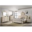 ACME Lucienne Velvet Upholstered Queen Bed with LED in Beige
