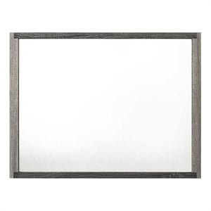 ACME Casimiro Transitional Wood and Glass Rectangular Mirror in Gray