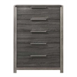 ACME Casimiro Transitional Wood 5-Drawer Rectangular Chest in Gray