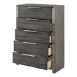 ACME Casimiro Transitional Wood 5-Drawer Rectangular Chest in Gray