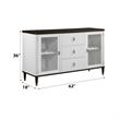 ACME Carena Wood and Tempered Glass 3-Drawer Rectangular Server in White/Brown