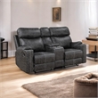 ACME Hirah Microfiber Upholstered Motion Loveseat with Console in Dark Gray