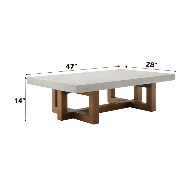 ACME Keven Transitional Wood Rectangular Coffee Table in Walnut/Gray