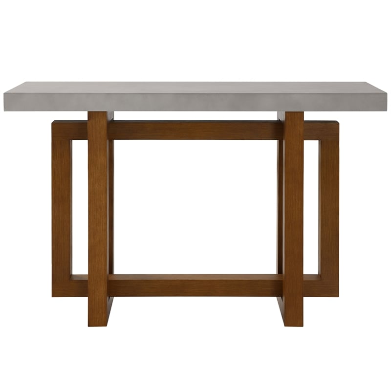 ACME Keven Transitional Wood Rectangular Sofa Table in Walnut/Gray