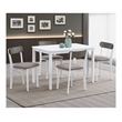 ACME Fidelity 5 Piece Wood/Fabric Dining Set in Brown & White