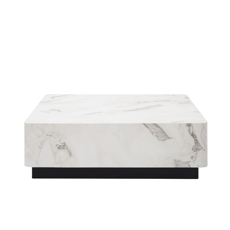 ACME Fritzy Contemporary Wood Square Coffee Table in White Engineered Stone