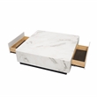 ACME Fritzy Contemporary Wood Square Coffee Table in White Engineered Stone