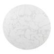 ACME Clayten Wood & Artificial Marble Round Dining Table in White & Espresso