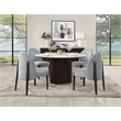 ACME Clayten Wood & Artificial Marble Round Dining Table in White & Espresso