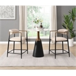 ACME Jaramillo Artificial Marble & Metal Counter Height Table in White & Black