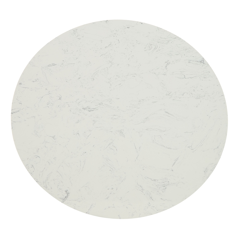 ACME Jaramillo Artificial Marble & Metal Counter Height Table in White & Black