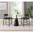 ACME Jaramillo Artificial Marble & Metal Counter Height Table in White & Black