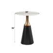 ACME Jaramillo Artificial Marble & Metal Counter Height Table in White & Black