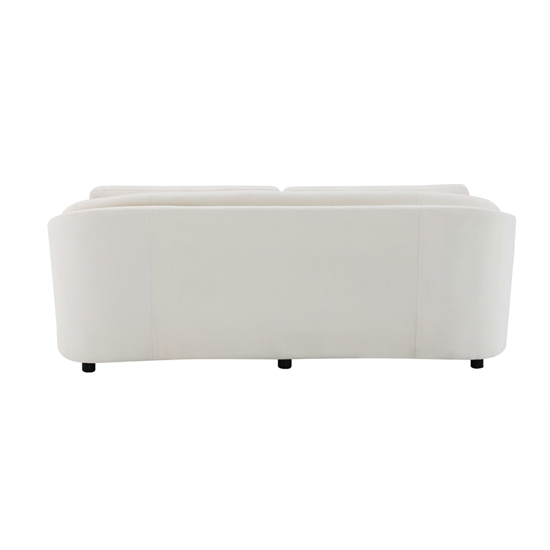 ACME Mariko Wood & Linen Fabric Upholstered Sofa with 2 Pillows in Beige