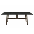 ACME Destin Contemporary Wood & Tempered Ceramic Dining Table in Walnut