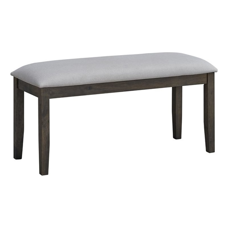ACME Marit Transitional Wood and Fabric Dining Bench in Gray