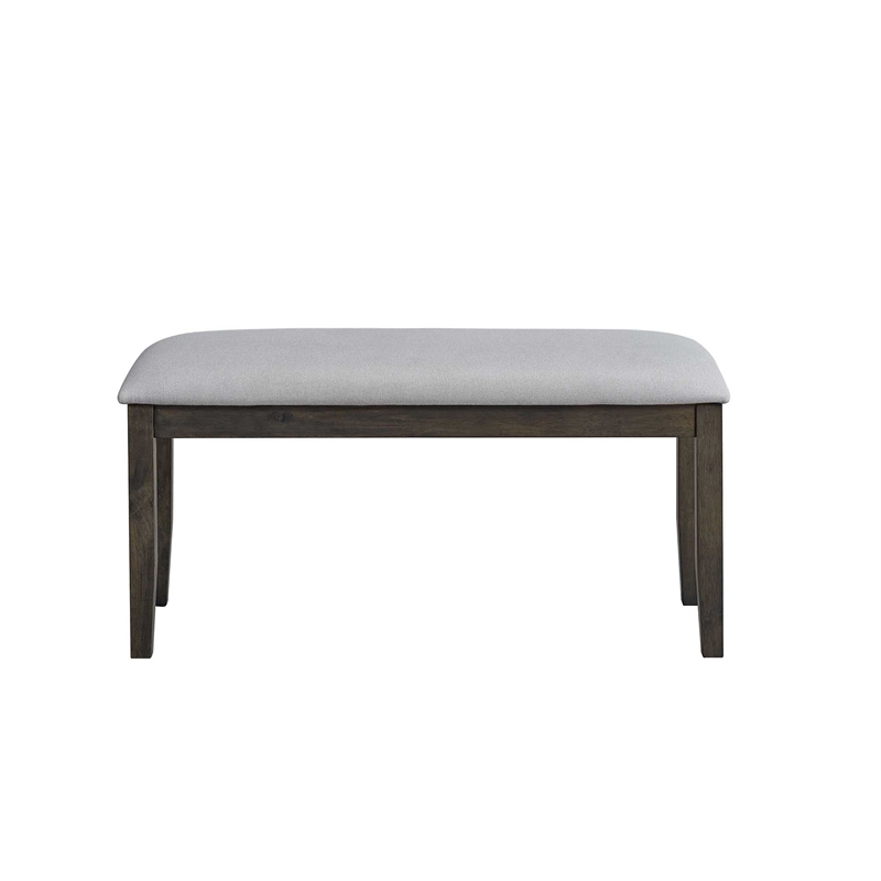 ACME Marit Transitional Wood and Fabric Dining Bench in Gray