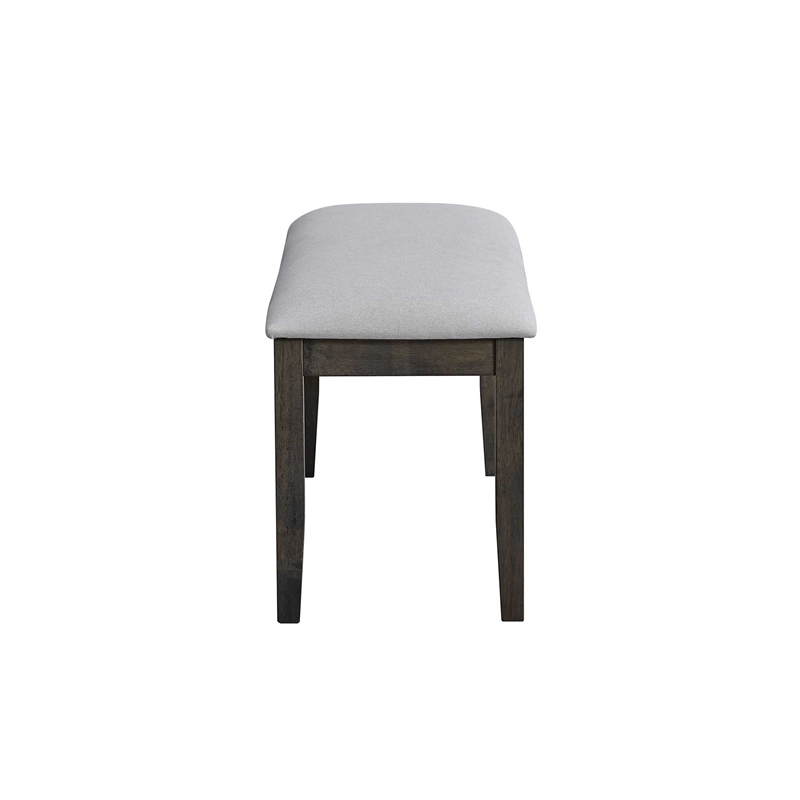 ACME Marit Transitional Wood and Fabric Dining Bench in Gray