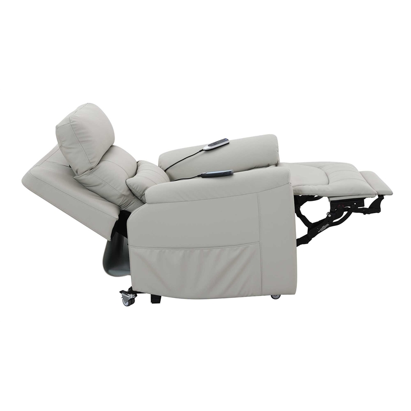 ACME Marsha Faux Leather Power Recliner with Lift & Massage in Light Gray