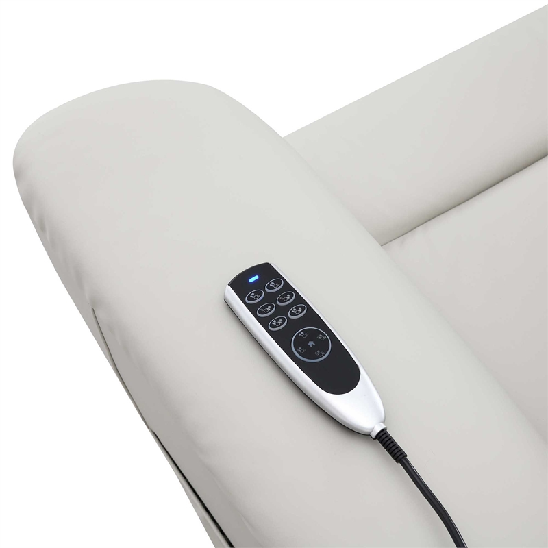 ACME Marsha Faux Leather Power Recliner with Lift & Massage in Light Gray