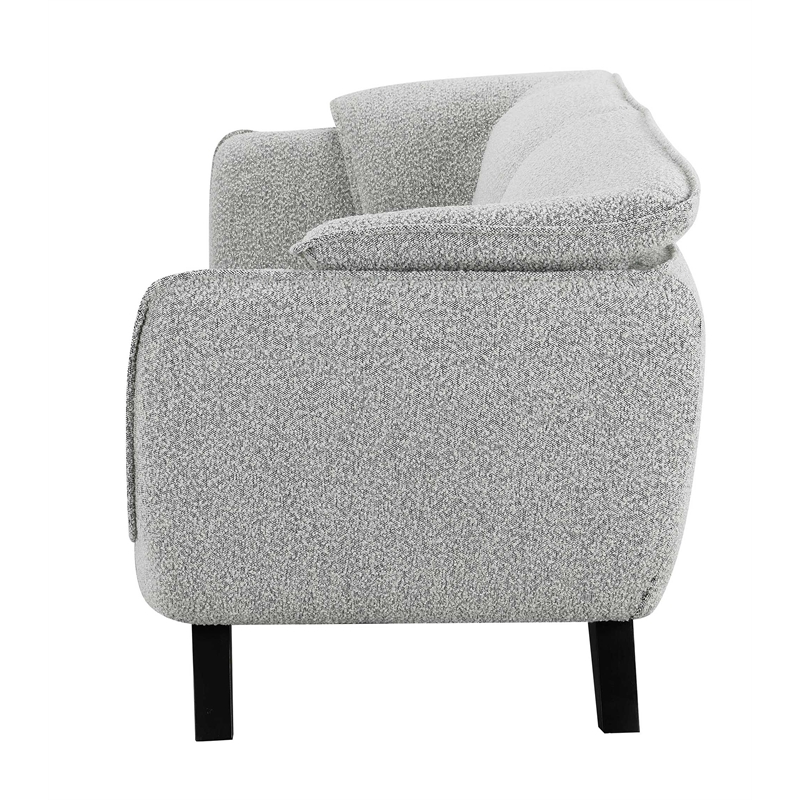ACME Nayeli Wood & Boucle Fabric Upholstered Sofa in Light Gray