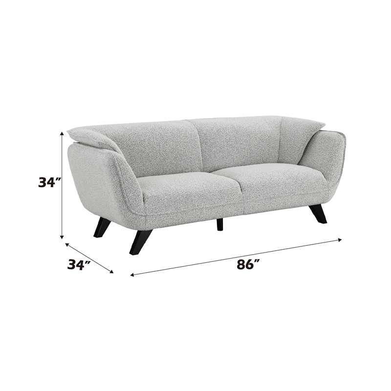 ACME Nayeli Wood & Boucle Fabric Upholstered Sofa in Light Gray