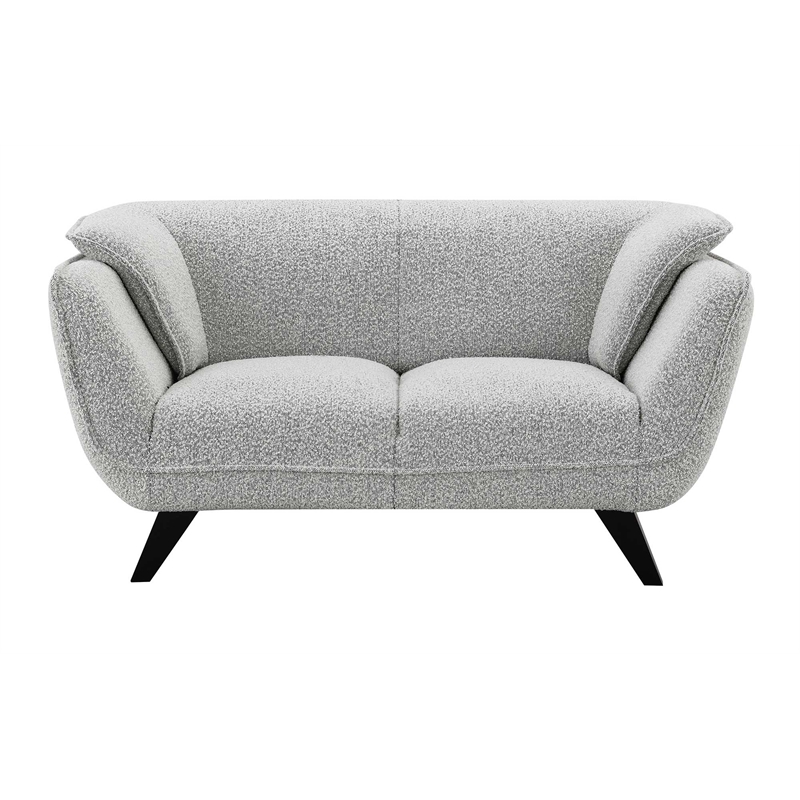 ACME Nayeli Wood & Boucle Fabric Upholstered Loveseat in Light Gray