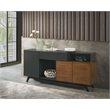ACME Destin Contemporary Wood Rectangular Server in Walnut & Black