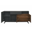 ACME Destin Contemporary Wood Rectangular Server in Walnut & Black