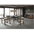 ACME Destin Contemporary Wood Rectangular Server in Walnut & Black