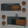ACME Destin Contemporary Wood Rectangular Server in Walnut & Black