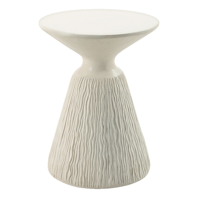 ACME Duane Environmental Friendly Cement Concrete Accent Table in Natural White